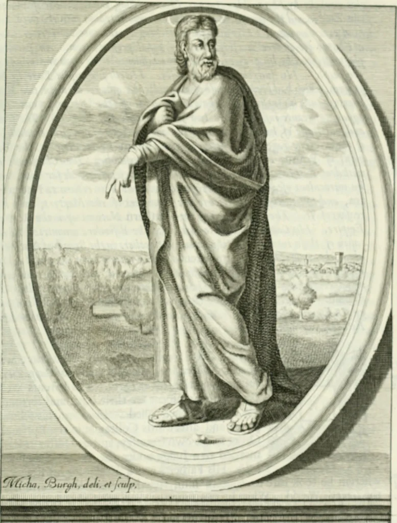 An illustration from Apostolici : or the history of the lives, acts, death and martyrdoms of those who were contemporary with, or immediately succeeded the Apostles : as also the most eminent of the Primitive Fathers for the first three hundred years to which is added, a chronology of the three first ages of the church, 1682, leaf 338
