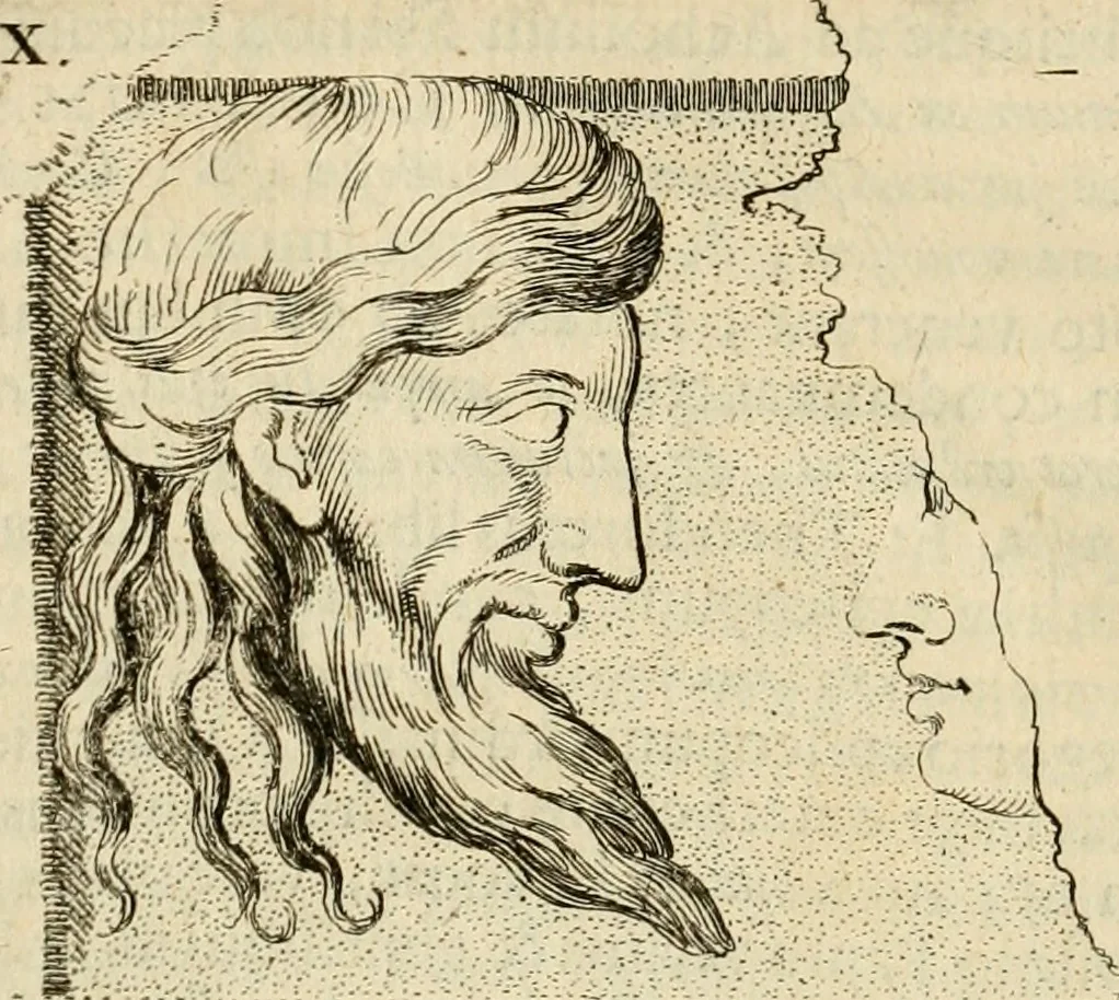 An illustration from Apotheosis vel consecratio Homeri, sive, Lapis antiquissimus in quo poëtarum principis Homeri consecratio sculpta est, 1683, leaf 197