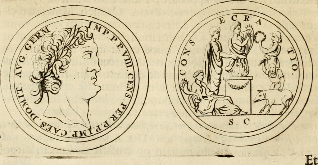 An illustration from Apotheosis vel consecratio Homeri, sive, Lapis antiquissimus in quo poëtarum principis Homeri consecratio sculpta est, 1683, leaf 261