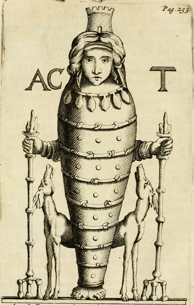 An illustration from Apotheosis vel consecratio Homeri, sive, Lapis antiquissimus in quo poëtarum principis Homeri consecratio sculpta est, 1683, leaf 287