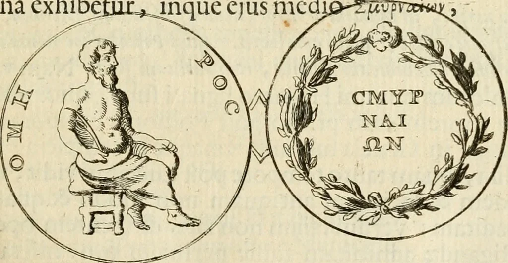 An illustration from Apotheosis vel consecratio Homeri, sive, Lapis antiquissimus in quo poëtarum principis Homeri consecratio sculpta est, 1683, leaf 30