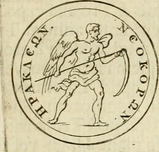 An illustration from Apotheosis vel consecratio Homeri, sive, Lapis antiquissimus in quo poëtarum principis Homeri consecratio sculpta est, 1683, leaf 67