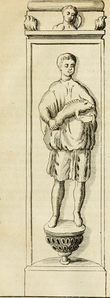 An illustration from Apotheosis vel consecratio Homeri, sive, Lapis antiquissimus in quo poëtarum principis Homeri consecratio sculpta est, 1683, leaf 98