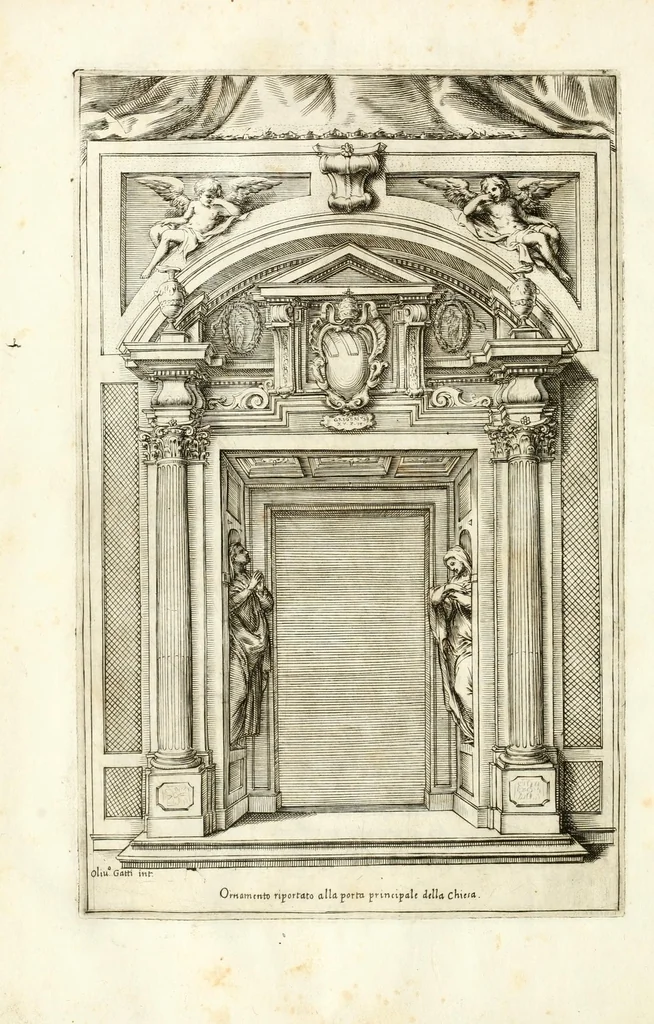 An illustration from Apparato fvnebre dell'anniversario à Gregorio XV : celebrato in Bologna à XXIV. di lvglio M. DC. XXIV dall'illustrissimo & reuerendiss. sig. cardinale Lvdovisi, 1624, leaf 18