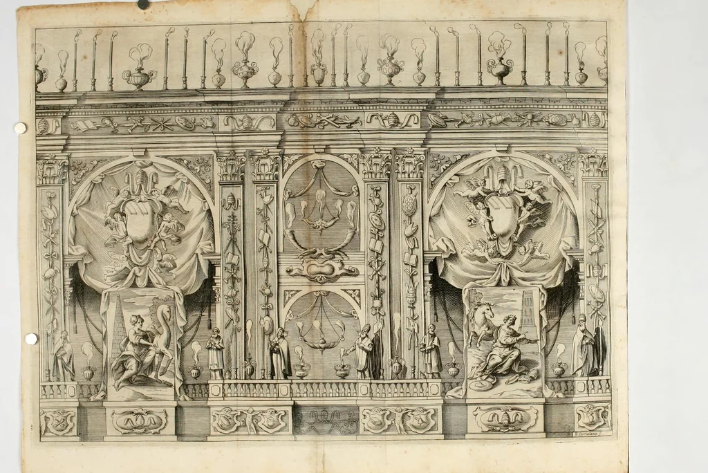 An illustration from Apparato fvnebre dell'anniversario à Gregorio XV : celebrato in Bologna à XXIV. di lvglio M. DC. XXIV dall'illustrissimo & reuerendiss. sig. cardinale Lvdovisi, 1624, leaf 25