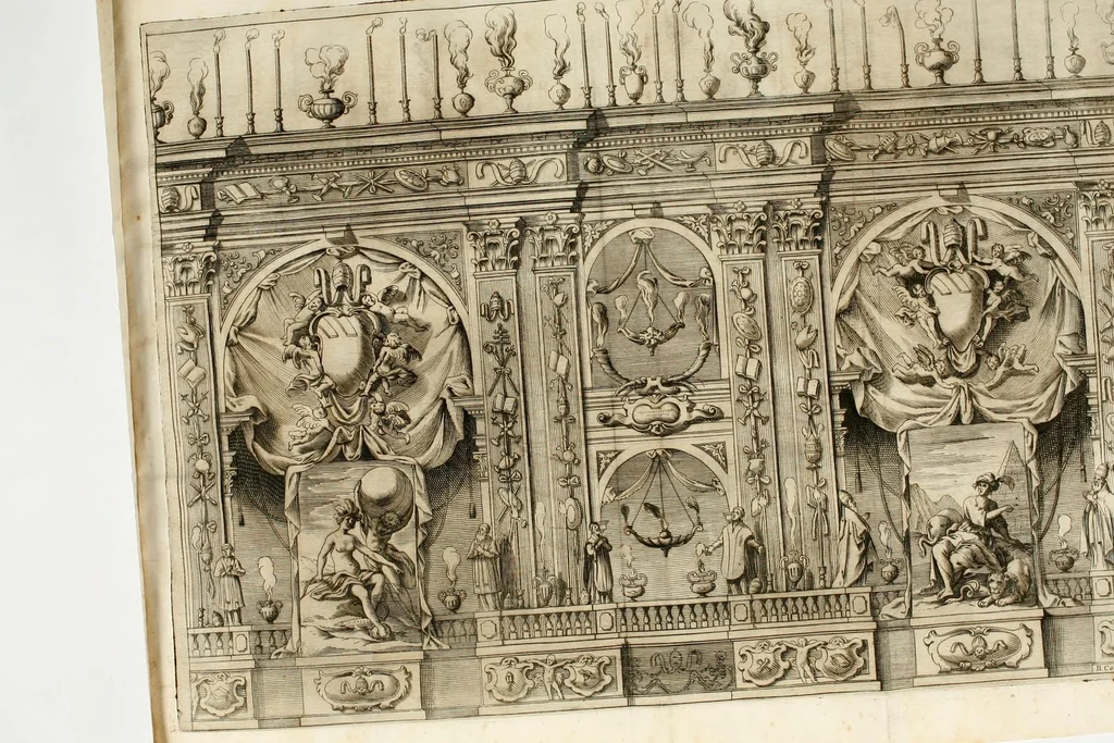 An illustration from Apparato fvnebre dell'anniversario à Gregorio XV : celebrato in Bologna à XXIV. di lvglio M. DC. XXIV dall'illustrissimo & reuerendiss. sig. cardinale Lvdovisi, 1624, leaf 28