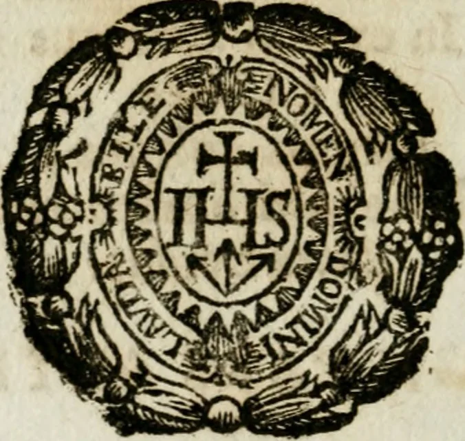 An illustration from Apparatus sacri honoris primo carmelitarum discalceatorum parenti seraphicæ virginis ac matris Theresiæ à Jesu filio primogenito S. Joanni à Cruce : post ejus solemnem in Vaticani colle apotheosin adornatus, a devotissimo filiorum suorum Collegio Augustano, 1727, leaf 97