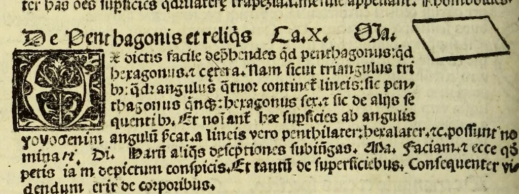 An illustration from Appe[n]dix matheseos in Margarita[m] philosophica[m] ., 1512, leaf 214