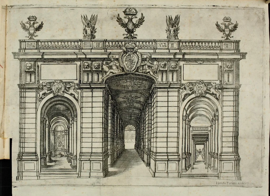 An illustration from Applavsi festivi fatti in Roma per l'elezzione di Ferdinando III. al regno de' romani dal ser.mo princ. Mavrizio card. di Savoia, 1637, leaf 27