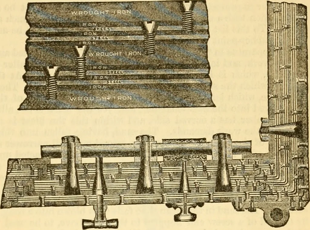 An illustration from Appletons' cyclopaedia of applied mechanics: a dictionary of mechanical engineering and the mechanical arts, 1880, leaf 722