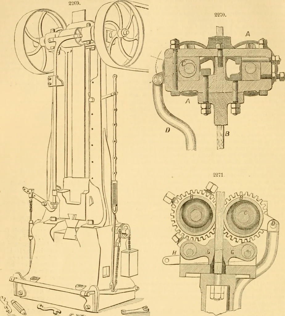 An illustration from Appletons' cyclopaedia of applied mechanics: a dictionary of mechanical engineering and the mechanical arts, 1880, leaf 95