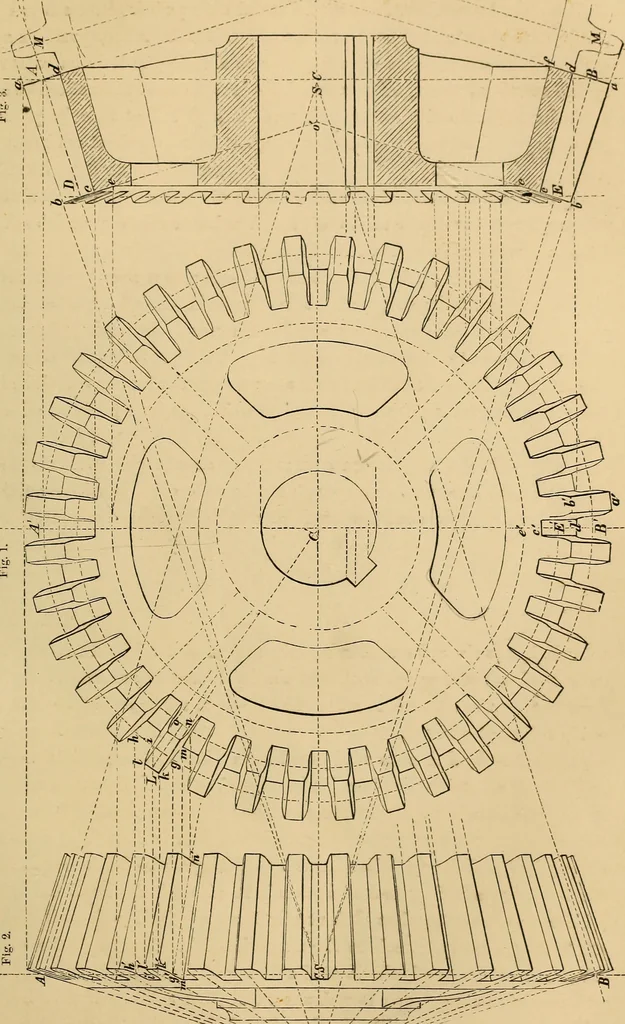 An illustration from Appleton's cyclopædia of drawing, designed as a textbook for the mechanic, architect, engineer, and surveyor, 1866, leaf 232