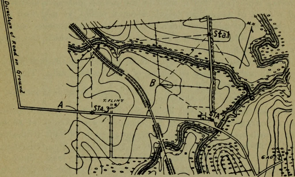 An illustration from Applied minor tactics (including map problems and the war game) map reading and map sketching, 1912, leaf 184