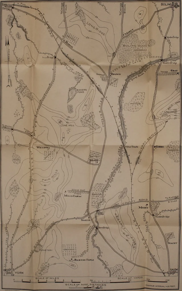 An illustration from Applied minor tactics (including map problems and the war game) map reading and map sketching, 1912, leaf 208