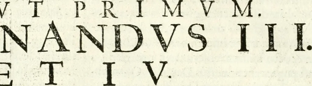 An illustration from Aquilae Austriacae pars secunda, seu, Monarchiae occidentalis tomus octauus : in quo imperatores Austrii a Maximiliano II vsquè ad coronationem Leopoldi Primi Occidentis imperatorem LI elogijs, hieroglyphicis, numismatibus, insignibus, symbolis, imaginibus antiquis ad viuum exhibentur exculpti, & longa historiarum serie exarati : vt nihil relictum sit, quod prisci vel hodierni habeant annales, sed diplomata, leges, indulta, genealogiae, donationes, priuilegia offeruntur congesta : inseruntur et regum principumque imagines, nummi honorarij, castrenses, triumphales, votiui, missiles, &c. qui sanguine, foedere, bello imperatoribus iuncti, occurrunt in opere : subijcitur cuique caesarum appendix symbolica, sacrolegalis, & historicopolitica, in qua symbolis & hieroglyphicis, are affabrè exculptis, Caesares eorumq[ue] gesta pinguntur & explanantur, 1679, leaf 235