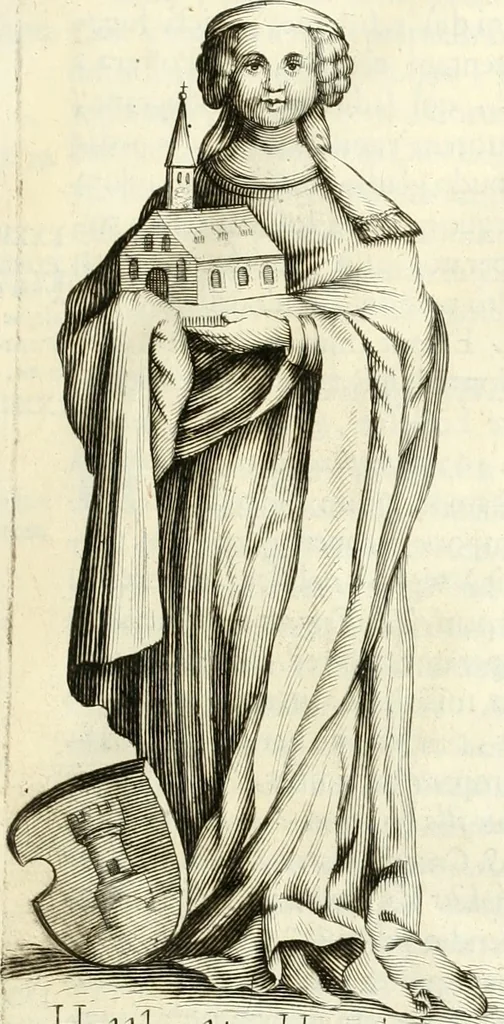 An illustration from Aquila franca sub qua Francones imperatores a Conrado II Salico vsquè ad Lotharium II Occidentis imperatorem XX : elogiis, hieroglyphicis, numismatibus, insignibus, symbolis, imaginibus antiquis ad viuum exhibentur exculpti, & longa historiarum serie exarati : vt nihil relictum sit, quod prisci vel hodierni habeant annales, sed diplomata, leges, indulta, genealogiae, donationes, priuilegia offeruntur congesta : inseruntur et regum principumque imagines, nummi honorarij, castrenses, triumphales, votiui, missiles, &c. qui sanguine, foedere, bello imperatoribus iuncti, occurrunt in opere : accedit cuique Caesarum tractatus sacrolegalis, & historicopoliticus ..., 1679, leaf 30