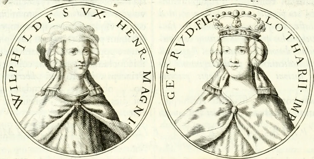 An illustration from Aquila franca sub qua Francones imperatores a Conrado II Salico vsquè ad Lotharium II Occidentis imperatorem XX : elogiis, hieroglyphicis, numismatibus, insignibus, symbolis, imaginibus antiquis ad viuum exhibentur exculpti, & longa historiarum serie exarati : vt nihil relictum sit, quod prisci vel hodierni habeant annales, sed diplomata, leges, indulta, genealogiae, donationes, priuilegia offeruntur congesta : inseruntur et regum principumque imagines, nummi honorarij, castrenses, triumphales, votiui, missiles, &c. qui sanguine, foedere, bello imperatoribus iuncti, occurrunt in opere : accedit cuique Caesarum tractatus sacrolegalis, & historicopoliticus ..., 1679, leaf 319