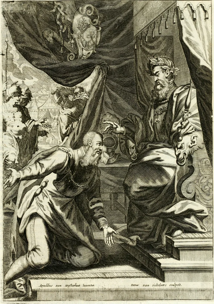 An illustration from Aquila Romana, ouero, Monarchia occidentale da Carlo Magno d'Occidente imperador primo : sino alla coronatione del glorioso Leopoldo Primo : tutti con le loro effigie dal naturale, aggiontiui li geroglifici ed allegorie, inuentione dell' autore, 1679, leaf 116