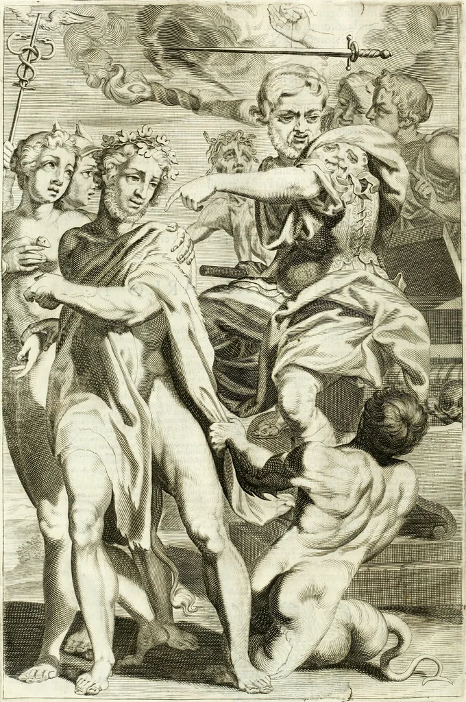 An illustration from Aquila Romana, ouero, Monarchia occidentale da Carlo Magno d'Occidente imperador primo : sino alla coronatione del glorioso Leopoldo Primo : tutti con le loro effigie dal naturale, aggiontiui li geroglifici ed allegorie, inuentione dell' autore, 1679, leaf 139