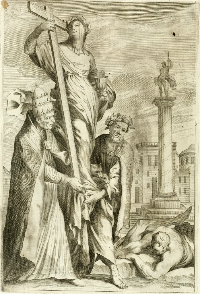 An illustration from Aquila Romana, ouero, Monarchia occidentale da Carlo Magno d'Occidente imperador primo : sino alla coronatione del glorioso Leopoldo Primo : tutti con le loro effigie dal naturale, aggiontiui li geroglifici ed allegorie, inuentione dell' autore, 1679, leaf 165