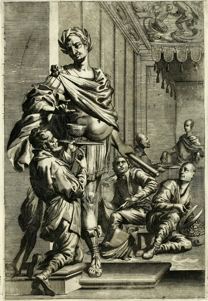 An illustration from Aquila Romana, ouero, Monarchia occidentale da Carlo Magno d'Occidente imperador primo : sino alla coronatione del glorioso Leopoldo Primo : tutti con le loro effigie dal naturale, aggiontiui li geroglifici ed allegorie, inuentione dell' autore, 1679, leaf 34
