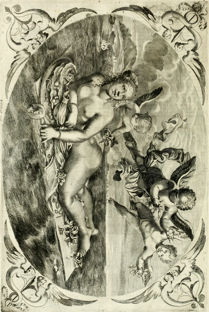 An illustration from Aquila Romana, ouero, Monarchia occidentale da Carlo Magno d'Occidente imperador primo : sino alla coronatione del glorioso Leopoldo Primo : tutti con le loro effigie dal naturale, aggiontiui li geroglifici ed allegorie, inuentione dell' autore, 1679, leaf 61