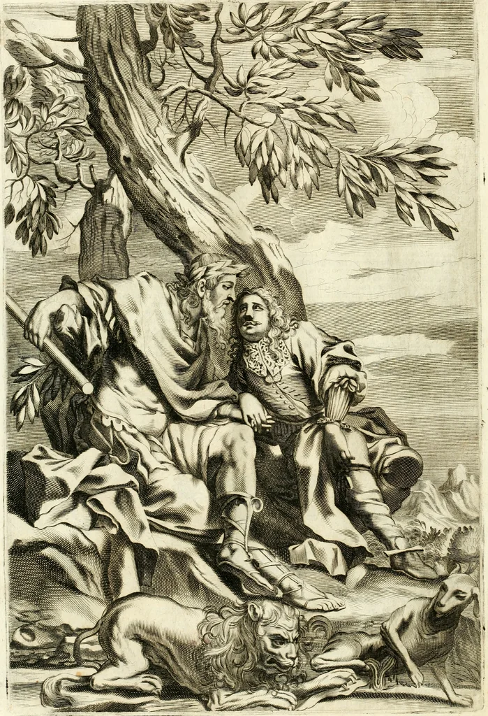 An illustration from Aquila Romana, ouero, Monarchia occidentale da Carlo Magno d'Occidente imperador primo : sino alla coronatione del glorioso Leopoldo Primo : tutti con le loro effigie dal naturale, aggiontiui li geroglifici ed allegorie, inuentione dell' autore, 1679, leaf 83