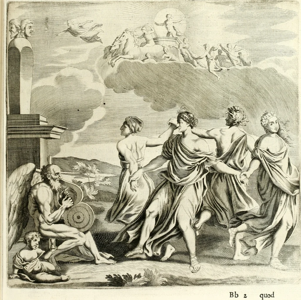 An illustration from Aquila Saxonica : sub qua imperatores Saxones ab Henrico Aucupe, vsquè ad Henricum Sanctum Occidentis imperatorem XV. elogiis, hieroglyphicis, numismatibus, insignibus, symbolis, imaginibus antiquis ad viuum exhibentur exculpti, & longa historiarum serie exarati : vt nihil relictum sit, quod prisci, vel hodierni habeant annales, sed diplomata, leges, indulta, genealogiae, donationes, priuilegia offeruntur congesta : accedit cuique Caesarum tractatus sacrolegalis & historicopoliticus ..., 1673, leaf 210