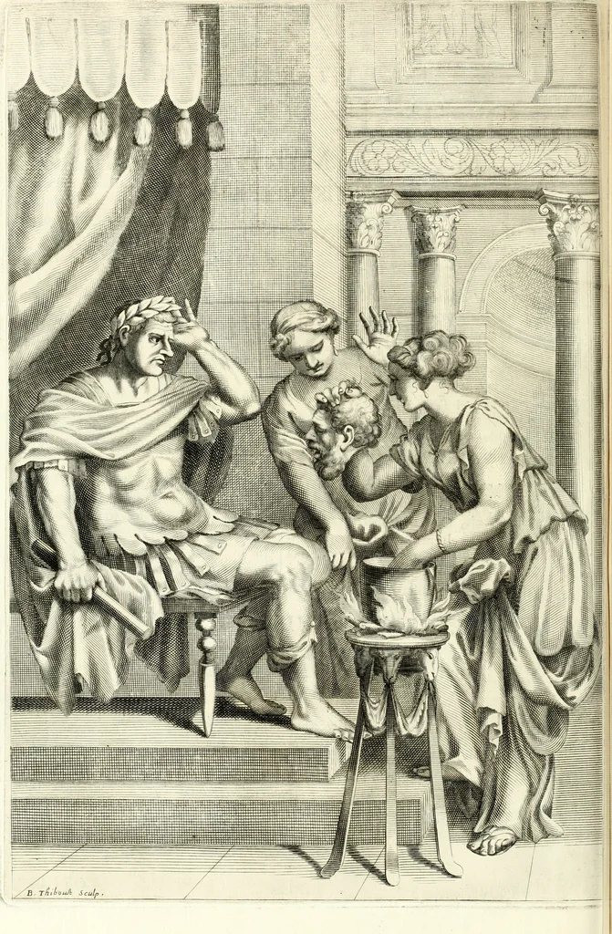 An illustration from Aquila Saxonica : sub qua imperatores Saxones ab Henrico Aucupe, vsquè ad Henricum Sanctum Occidentis imperatorem XV. elogiis, hieroglyphicis, numismatibus, insignibus, symbolis, imaginibus antiquis ad viuum exhibentur exculpti, & longa historiarum serie exarati : vt nihil relictum sit, quod prisci, vel hodierni habeant annales, sed diplomata, leges, indulta, genealogiae, donationes, priuilegia offeruntur congesta : accedit cuique Caesarum tractatus sacrolegalis & historicopoliticus ..., 1673, leaf 213