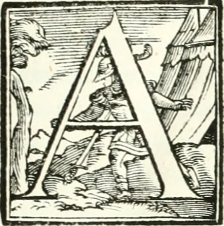 An illustration from Aquila Saxonica : sub qua imperatores Saxones ab Henrico Aucupe, vsquè ad Henricum Sanctum Occidentis imperatorem XV. elogiis, hieroglyphicis, numismatibus, insignibus, symbolis, imaginibus antiquis ad viuum exhibentur exculpti, & longa historiarum serie exarati : vt nihil relictum sit, quod prisci, vel hodierni habeant annales, sed diplomata, leges, indulta, genealogiae, donationes, priuilegia offeruntur congesta : accedit cuique Caesarum tractatus sacrolegalis & historicopoliticus ..., 1673, leaf 8