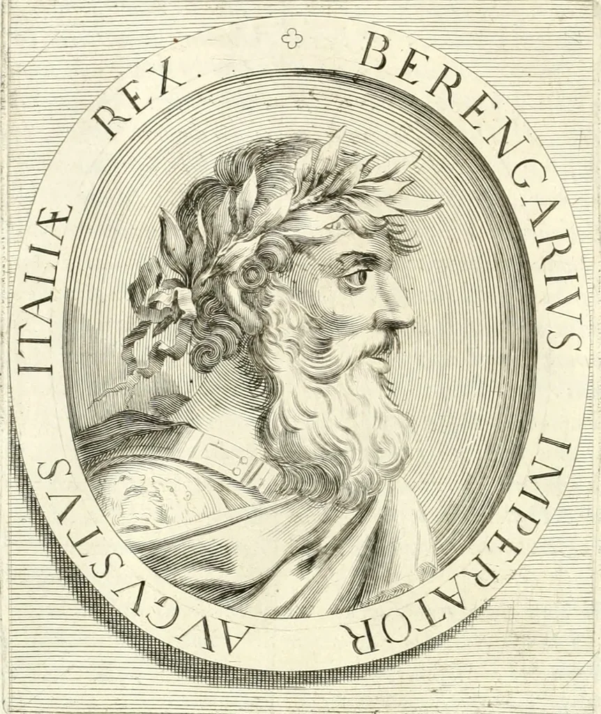 An illustration from Aquila Saxonica : sub qua imperatores Saxones ab Henrico Aucupe, vsquè ad Henricum Sanctum Occidentis imperatorem XV. elogiis, hieroglyphicis, numismatibus, insignibus, symbolis, imaginibus antiquis ad viuum exhibentur exculpti, & longa historiarum serie exarati : vt nihil relictum sit, quod prisci, vel hodierni habeant annales, sed diplomata, leges, indulta, genealogiae, donationes, priuilegia offeruntur congesta : accedit cuique Caesarum tractatus sacrolegalis & historicopoliticus ..., 1673, leaf 93