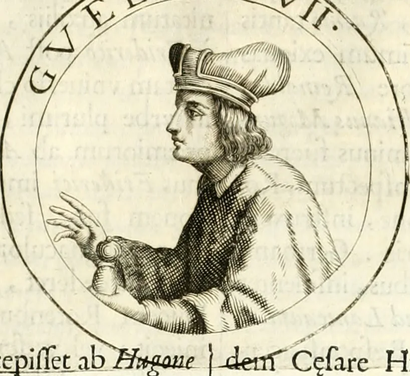 An illustration from Aquila Sueua, sub qua imperatores Sueui a Conrado III vsquè ad Conradum IV Occidentis imperatorem XXVII : elogiis, hieroglyphicis, numismatibus, insignibus, symbolis, imaginibus antiquis ad viuum exhibentur exculpti, & longa historiarum serie exarati : vt nihil relictum sit, quod prisci vel hodierni habeant annales, sed diplomata, leges, indulta, genealogiae, donationes, priuilegia offeruntur congesta : inseruntur et regum principumque imagines, nummi honorarij, castrenses, triumphales, votiui, missiles, &c. qui sanguine, foedere, bello Imperatoribus iuncti, occurrunt in opere : accedit cuique caesarum tractatus sacrolegalis & historicopoliticus ..., 1679, leaf 185