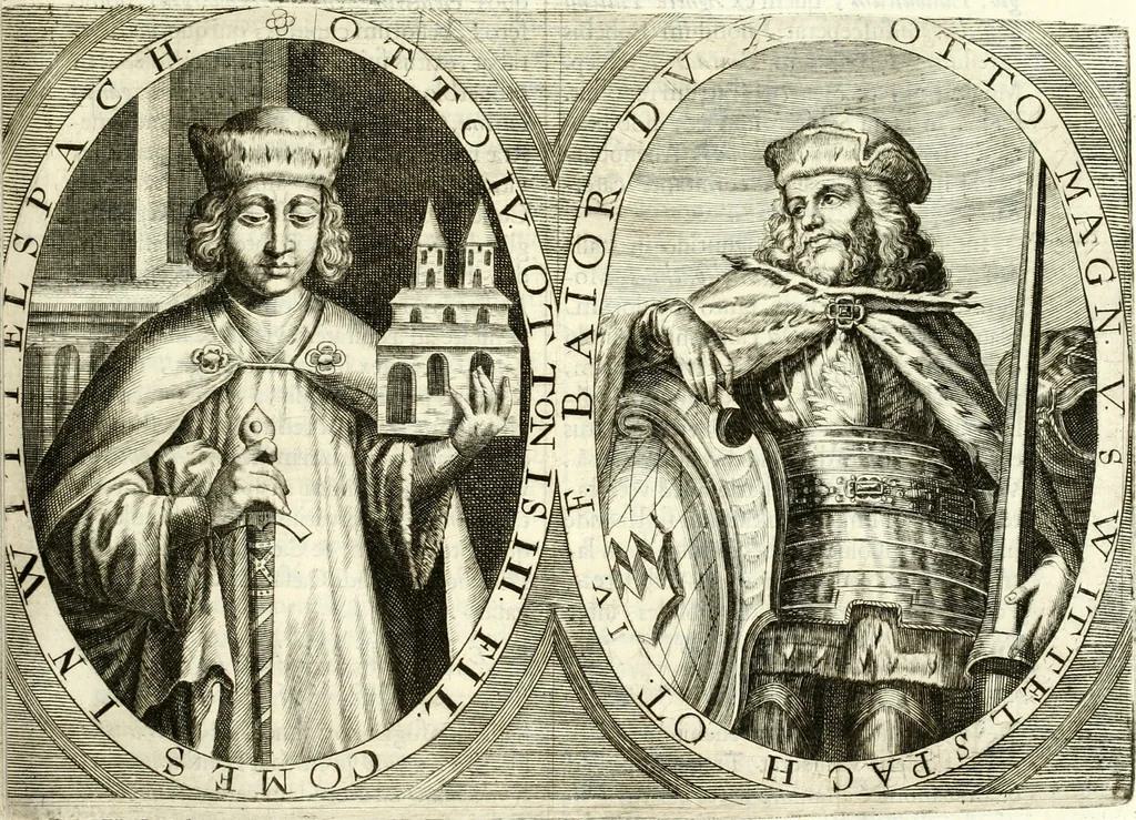 An illustration from Aquila Sueua, sub qua imperatores Sueui a Conrado III vsquè ad Conradum IV Occidentis imperatorem XXVII : elogiis, hieroglyphicis, numismatibus, insignibus, symbolis, imaginibus antiquis ad viuum exhibentur exculpti, & longa historiarum serie exarati : vt nihil relictum sit, quod prisci vel hodierni habeant annales, sed diplomata, leges, indulta, genealogiae, donationes, priuilegia offeruntur congesta : inseruntur et regum principumque imagines, nummi honorarij, castrenses, triumphales, votiui, missiles, &c. qui sanguine, foedere, bello Imperatoribus iuncti, occurrunt in opere : accedit cuique caesarum tractatus sacrolegalis & historicopoliticus ..., 1679, leaf 208
