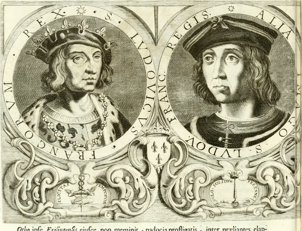 An illustration from Aquila Sueua, sub qua imperatores Sueui a Conrado III vsquè ad Conradum IV Occidentis imperatorem XXVII : elogiis, hieroglyphicis, numismatibus, insignibus, symbolis, imaginibus antiquis ad viuum exhibentur exculpti, & longa historiarum serie exarati : vt nihil relictum sit, quod prisci vel hodierni habeant annales, sed diplomata, leges, indulta, genealogiae, donationes, priuilegia offeruntur congesta : inseruntur et regum principumque imagines, nummi honorarij, castrenses, triumphales, votiui, missiles, &c. qui sanguine, foedere, bello Imperatoribus iuncti, occurrunt in opere : accedit cuique caesarum tractatus sacrolegalis & historicopoliticus ..., 1679, leaf 29