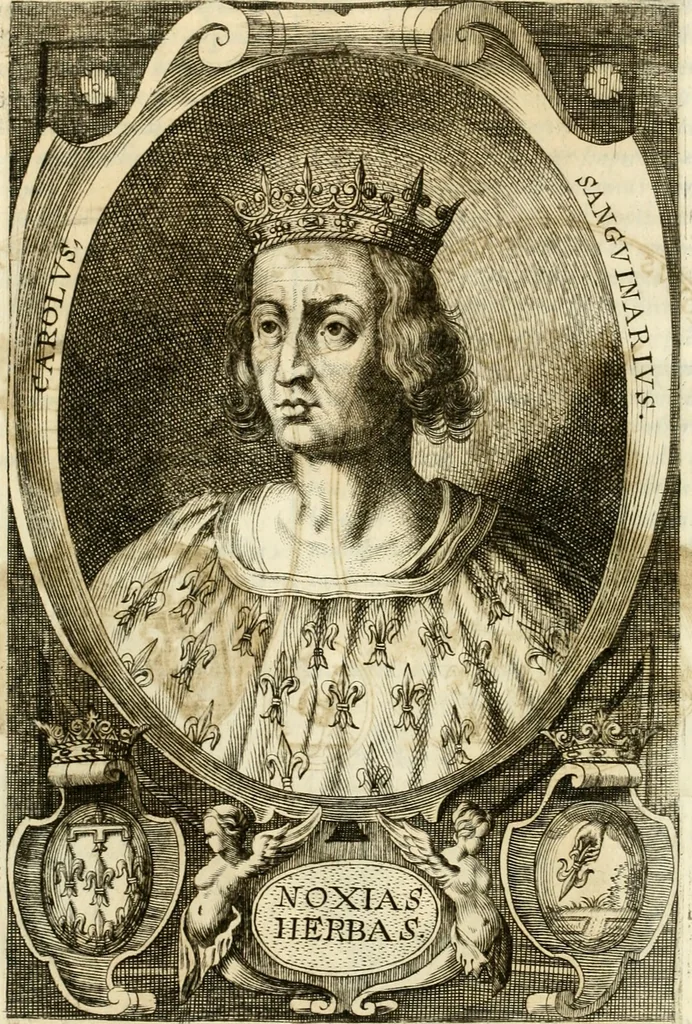 An illustration from Aquila Sueua, sub qua imperatores Sueui a Conrado III vsquè ad Conradum IV Occidentis imperatorem XXVII : elogiis, hieroglyphicis, numismatibus, insignibus, symbolis, imaginibus antiquis ad viuum exhibentur exculpti, & longa historiarum serie exarati : vt nihil relictum sit, quod prisci vel hodierni habeant annales, sed diplomata, leges, indulta, genealogiae, donationes, priuilegia offeruntur congesta : inseruntur et regum principumque imagines, nummi honorarij, castrenses, triumphales, votiui, missiles, &c. qui sanguine, foedere, bello Imperatoribus iuncti, occurrunt in opere : accedit cuique caesarum tractatus sacrolegalis & historicopoliticus ..., 1679, leaf 429
