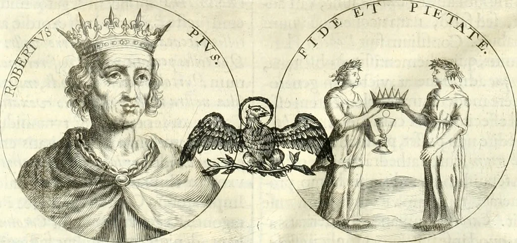 An illustration from Aquila vaga, sub qua ex diuersis nationibus et familijs a VVilhelmo Hollando vsquè ad Sigismundum Lutzelburgium occidentis imperatorem XXXIX. elogijs, hieroglyphicis, numismatibus, insignibus, symbolis, imaginibus antiquis ad viuum exhibentur exculpti, & longa historiarum serie exarati ..., 1679, leaf 23
