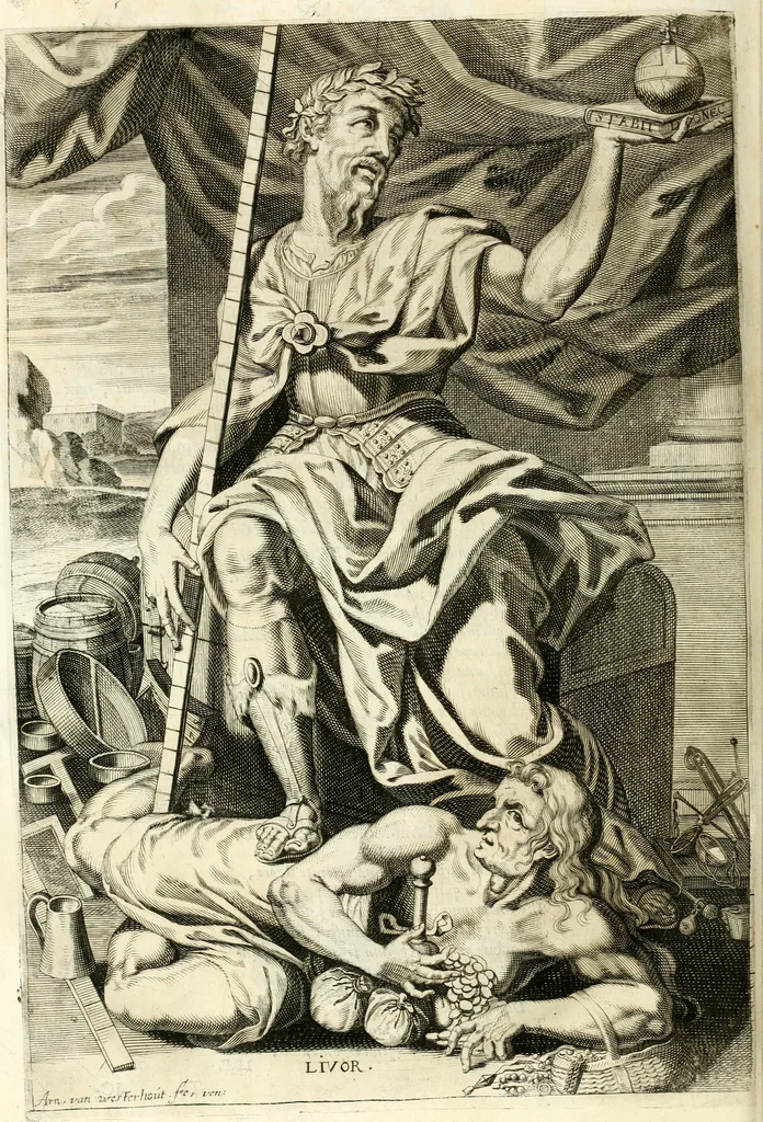 An illustration from Aquila vaga, sub qua ex diuersis nationibus et familijs a VVilhelmo Hollando vsquè ad Sigismundum Lutzelburgium occidentis imperatorem XXXIX. elogijs, hieroglyphicis, numismatibus, insignibus, symbolis, imaginibus antiquis ad viuum exhibentur exculpti, & longa historiarum serie exarati ..., 1679, leaf 329