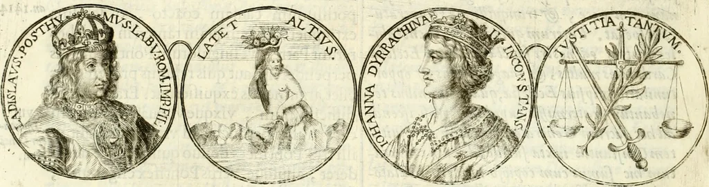 An illustration from Aquila vaga, sub qua ex diuersis nationibus et familijs a VVilhelmo Hollando vsquè ad Sigismundum Lutzelburgium occidentis imperatorem XXXIX. elogijs, hieroglyphicis, numismatibus, insignibus, symbolis, imaginibus antiquis ad viuum exhibentur exculpti, & longa historiarum serie exarati ..., 1679, leaf 371