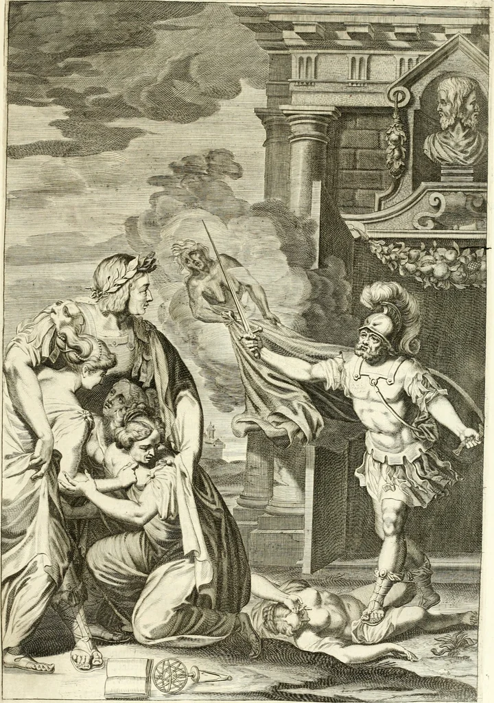 An illustration from Aquila vaga, sub qua ex diuersis nationibus et familijs a VVilhelmo Hollando vsquè ad Sigismundum Lutzelburgium occidentis imperatorem XXXIX. elogijs, hieroglyphicis, numismatibus, insignibus, symbolis, imaginibus antiquis ad viuum exhibentur exculpti, & longa historiarum serie exarati ..., 1679, leaf 82