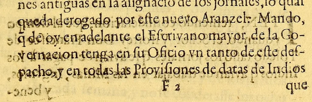 An illustration from Aranzel de los jornales, que se han de pagar a los indios : assi voluntarios, mingados, alquilas, y agregados à las haziendas de españoles, como mitayos, y de obligacion, en todo genero de trabajo. Mandado ordenar por el excelentissimo senor D. Melchor de Navarra, y Rocafull, del Orden de Alcantara, duque de la Palata, de los Consejos de Estado, y Guerra de su Magestad, virrey, governador, y capitan general de estos reynos, en virtud de cedula de su Magestad de 7. de noviembre del año passado de 680. Con parecer, y consulta del Real Acuerdo de Iusticia, adonde se viò por voto consultivo. Y con informes de todos los señores arcobispos, obispos, y presidentes deste reyno, y de los corregidores de las provincias, 1687, leaf 25