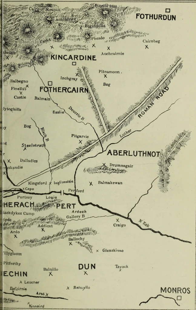 An illustration from Archaeological notes on early Scotland : relating more particularly to the Stracathro district of Strathmore in Angus ; also some account of local antiquities and place names, with map, plan, and appendix, 1896, leaf 12