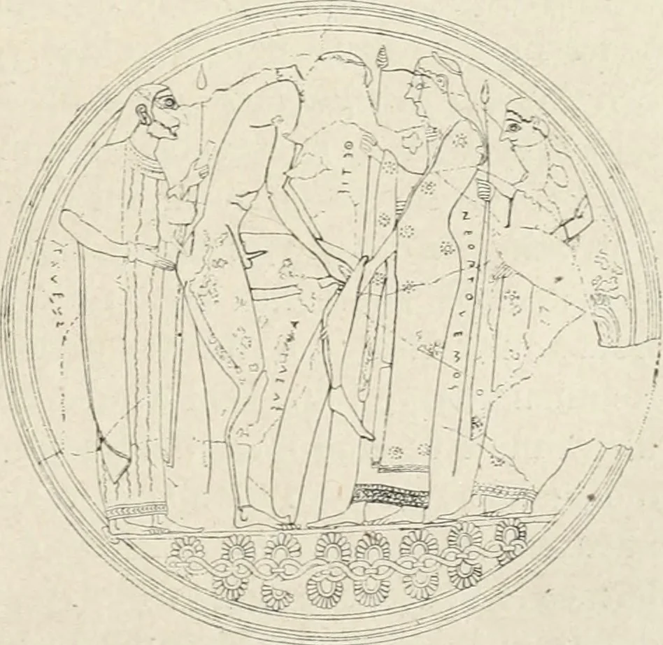 An illustration from Archaeologische Hermeneutik; Anleitung zur Deutung klassischer Bildwerke, 1919, leaf 156
