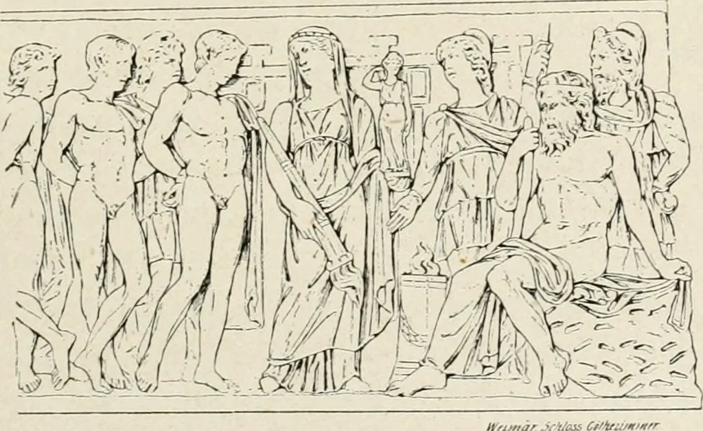 An illustration from Archaeologische Hermeneutik; Anleitung zur Deutung klassischer Bildwerke, 1919, leaf 206