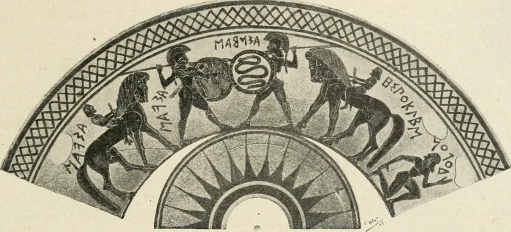 An illustration from Archaeologische Hermeneutik; Anleitung zur Deutung klassischer Bildwerke, 1919, leaf 216