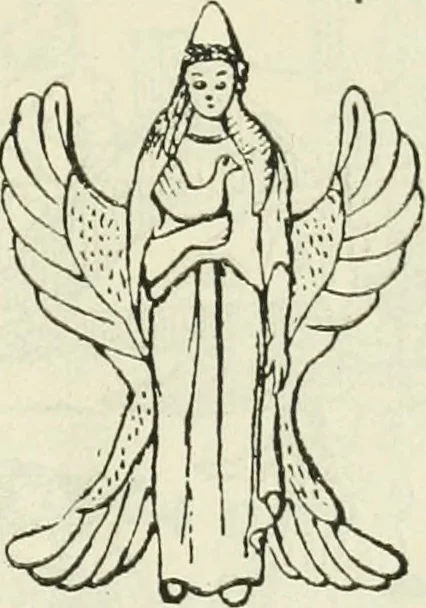 An illustration from Archaic England, an essay in deciphering prehistory from megalithic monuments, earthworks, customs, coins, placenames, and faeric superstitions, 1919, leaf 104