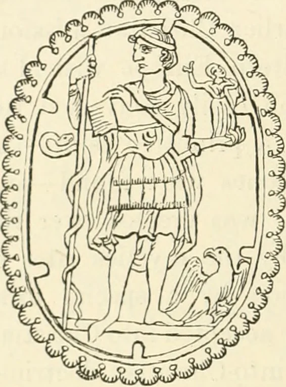 An illustration from Archaic England, an essay in deciphering prehistory from megalithic monuments, earthworks, customs, coins, placenames, and faeric superstitions, 1919, leaf 121