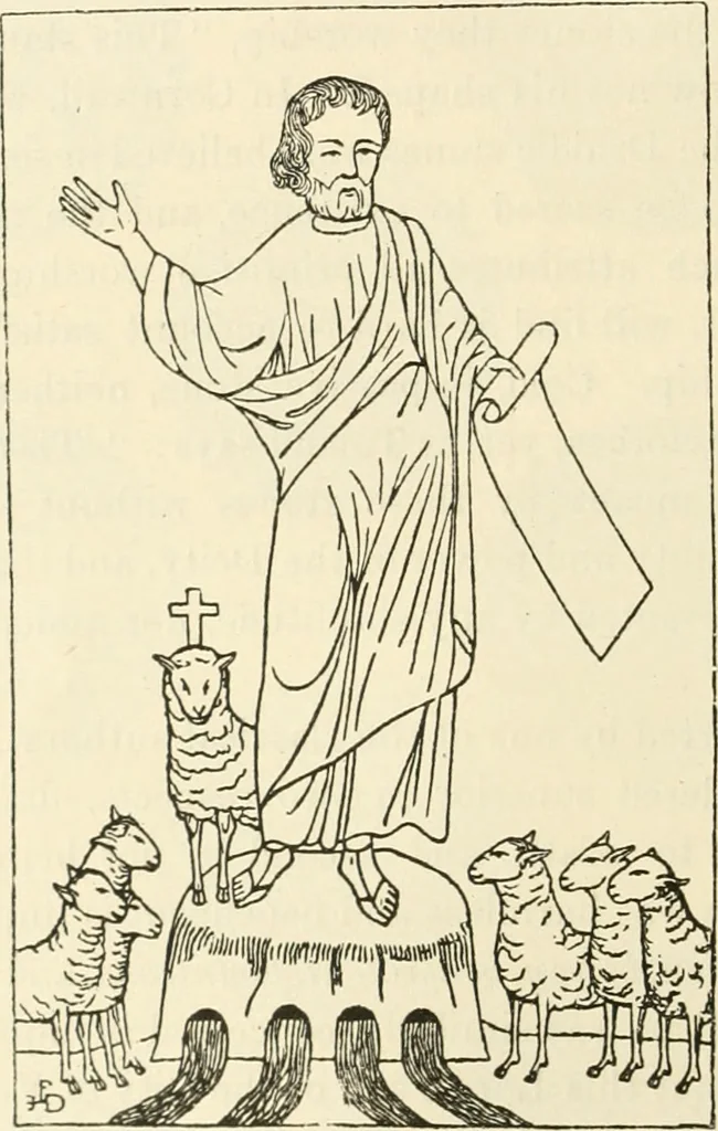 An illustration from Archaic England, an essay in deciphering prehistory from megalithic monuments, earthworks, customs, coins, placenames, and faeric superstitions, 1919, leaf 141