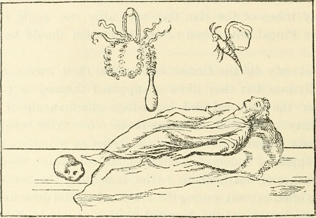 An illustration from Archaic England, an essay in deciphering prehistory from megalithic monuments, earthworks, customs, coins, placenames, and faeric superstitions, 1919, leaf 187