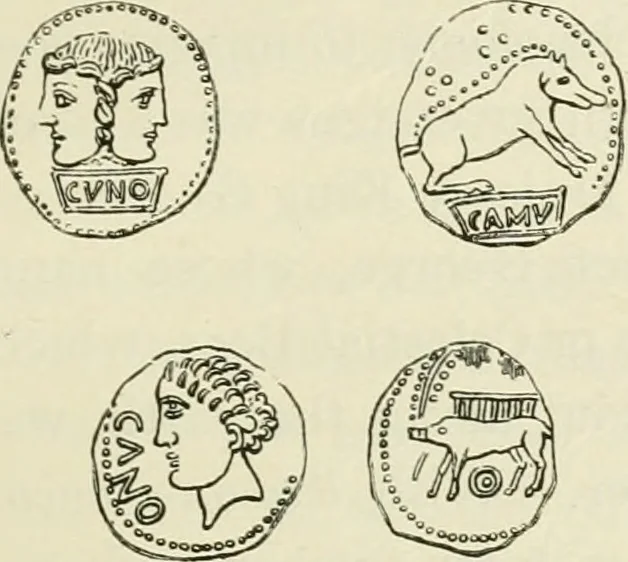 An illustration from Archaic England, an essay in deciphering prehistory from megalithic monuments, earthworks, customs, coins, placenames, and faeric superstitions, 1919, leaf 252