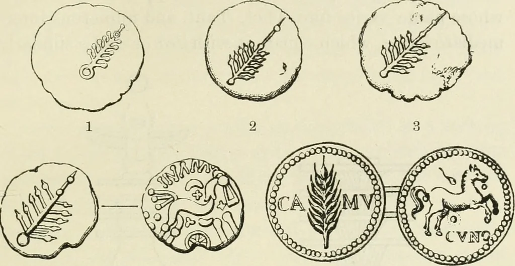 An illustration from Archaic England, an essay in deciphering prehistory from megalithic monuments, earthworks, customs, coins, placenames, and faeric superstitions, 1919, leaf 266